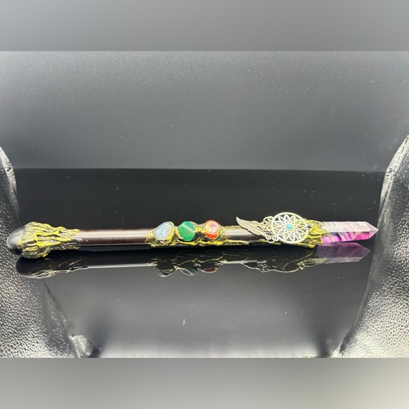 Natural Fluorite Quartz Crystal obelisk ball Magic scepter Reiki healing - Picture 2 of 9